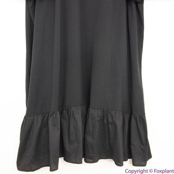 NEW Eloquii black T Neck‎ Easy Dress With Flounce, 26 - Picture 7 of 12